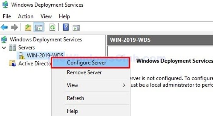 Wds Console Configure Server Option