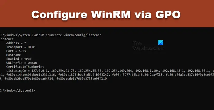 configure WinRM via GPO