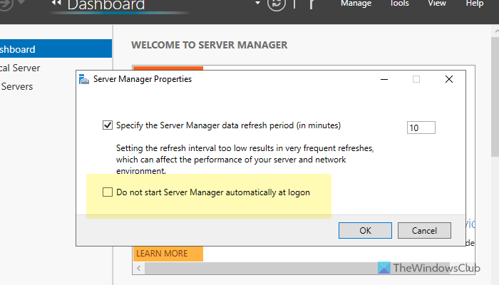 How to disable Server Manager at startup on Windows Server