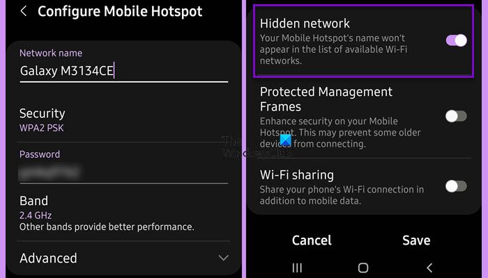 hide Hotspot SSID and make it Private