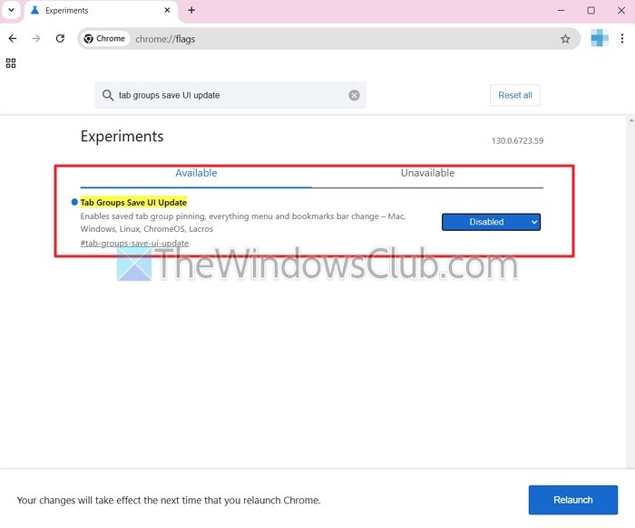 Disable Tab Groups Chrome Flasg Settings
