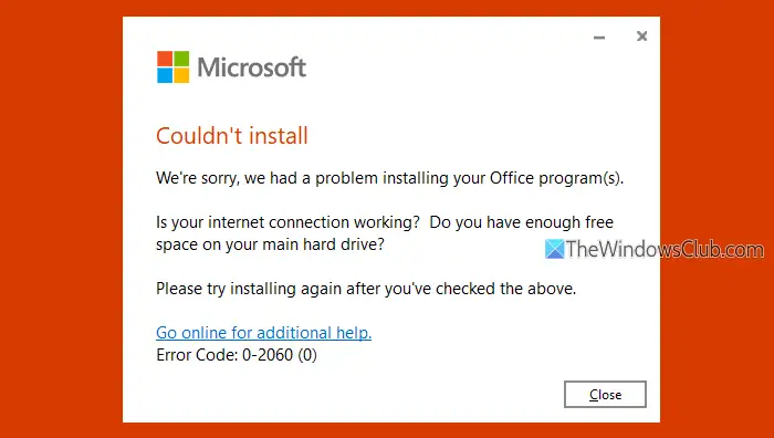 Fix Office 365 Error 0-2060