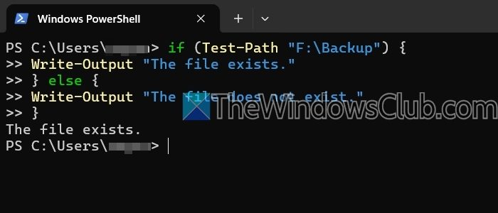 Folder Exists Using Windows Powershell