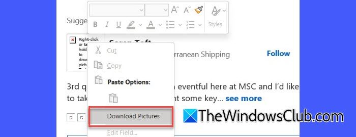 Manually download images in Outlook