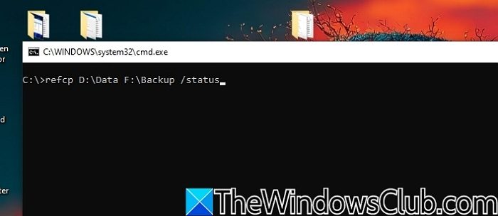 Refcp command in Windows terminal