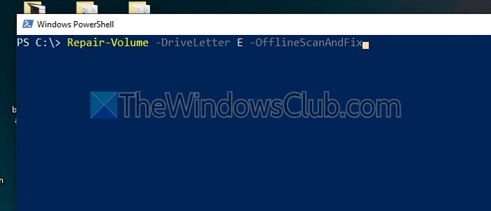 Refs Volume Repair Windows Powershell