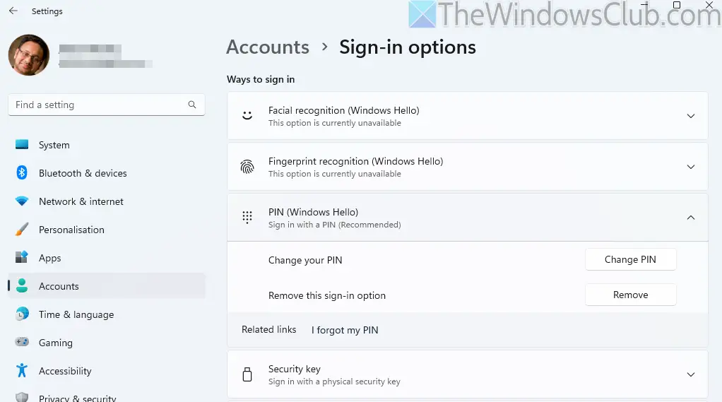 Remove Windows Hello Windows PC