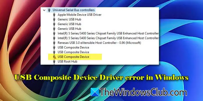 USB Composite Device Driver error in Windows 11