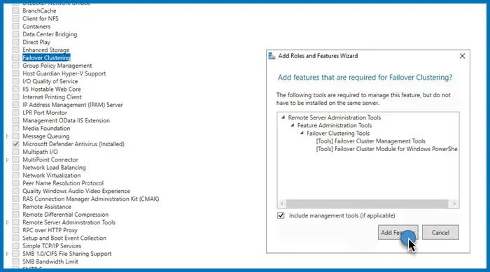 Install and configure Failover Cluster in Windows Server