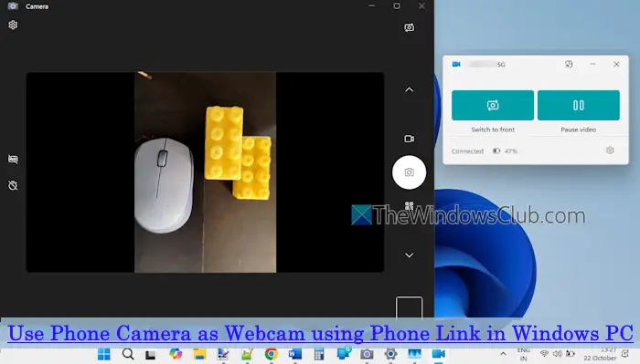 phone camera as webcam phone link