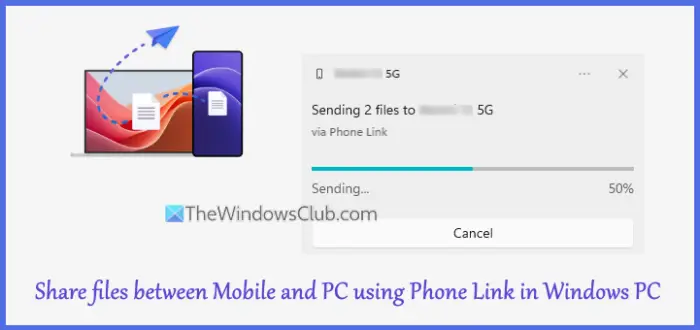 share files phone link windows 11