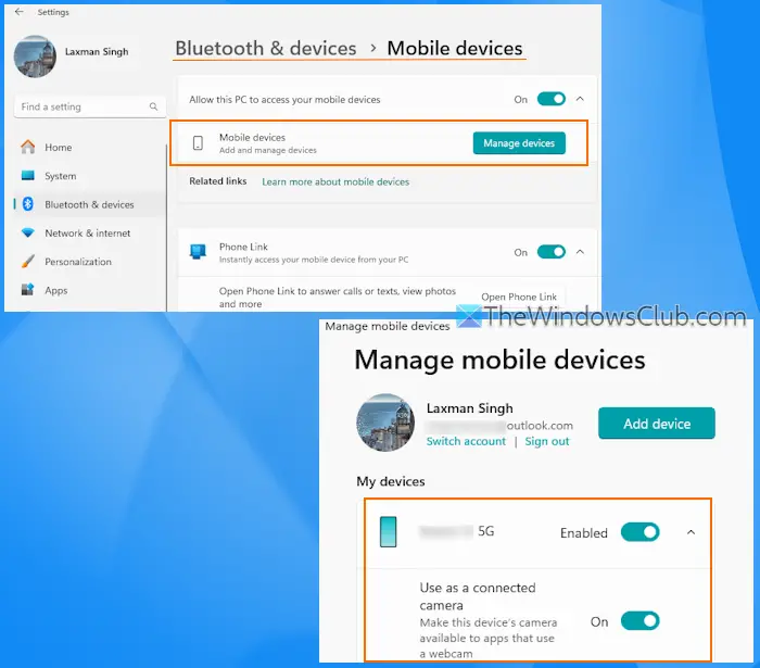 use as connected camera manage devices