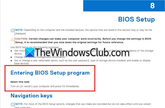 Dell BIOS key