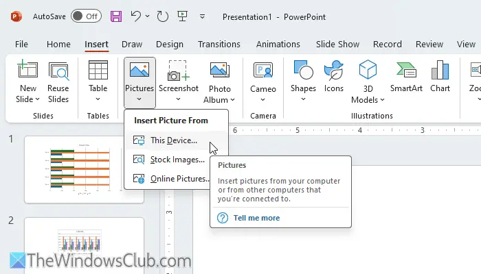 How to import charts from Excel to PPT