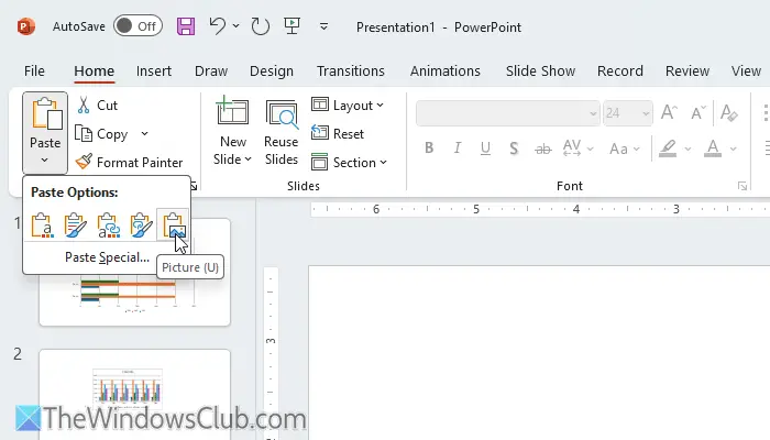 How to import charts from Excel to PPT