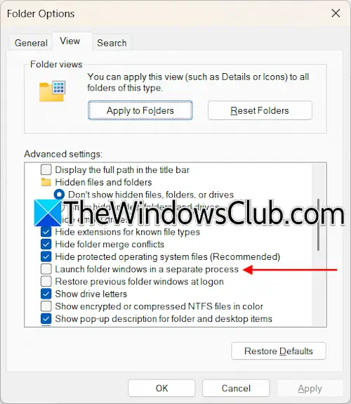 Launch Folder Windows in Separate Process