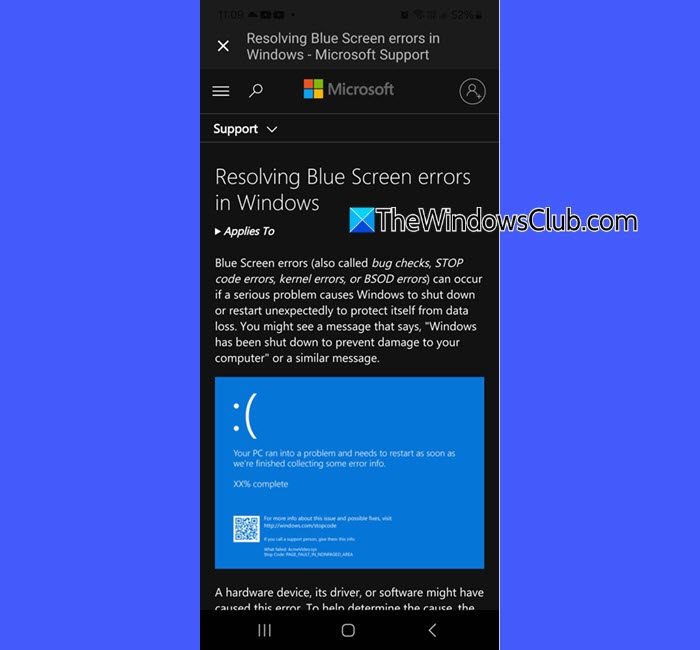 Resolving BSOD Microsost Support