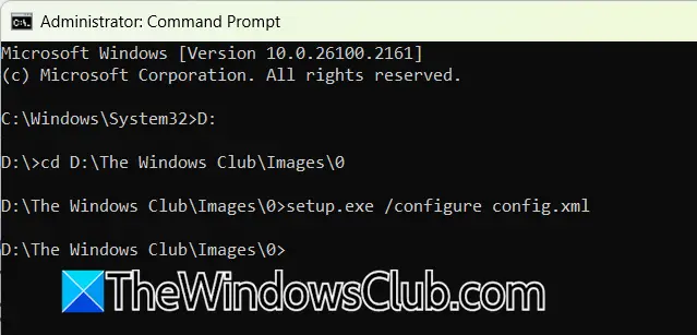 Run command to revert Office version