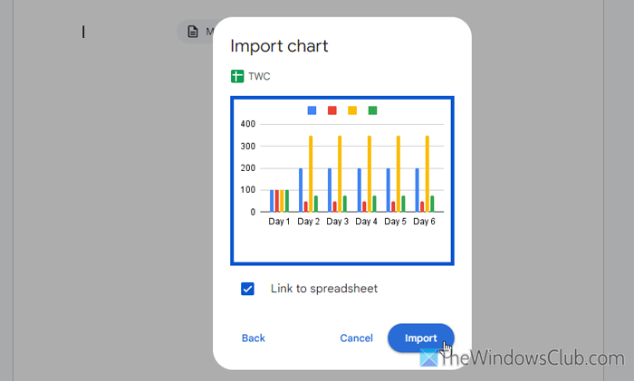 How to import Google Sheets chart into Google Docs