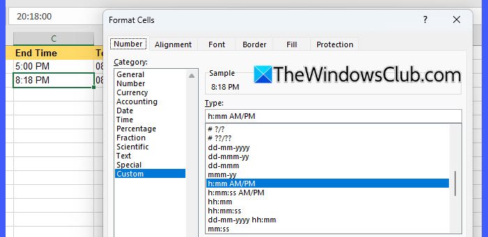 Change time format