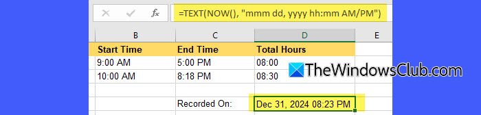 Changing dynamic timestamp to static