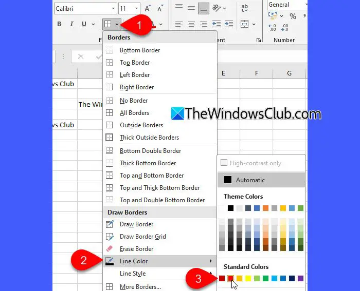 Line color in Excel