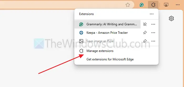 Manage Extension Chrome