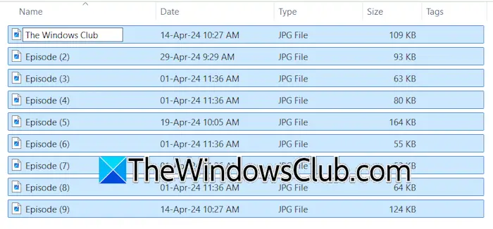 Rename multiple files with sequential numbers