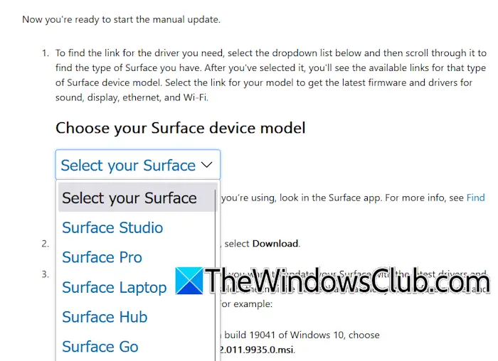 Update Surface drivers and firmware