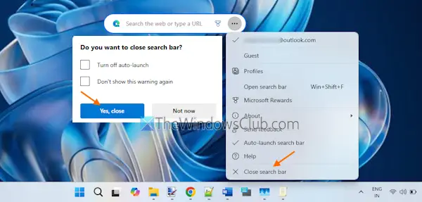 close search bar settings and more