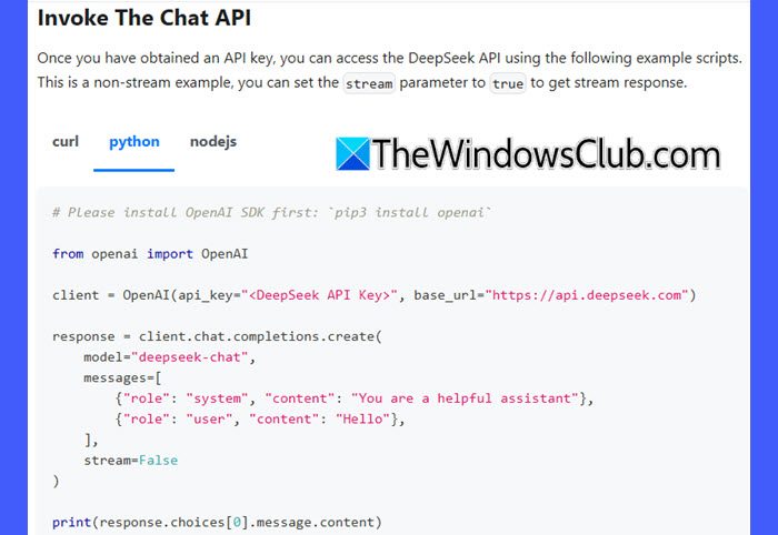 DeepSeek Chat API