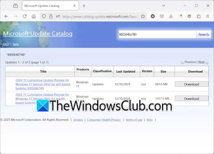 Download Windows 11 Microsoft update catallog