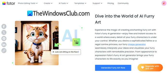 Fotor Furry AI Art Generator