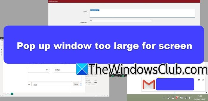 Pop up window too large for screen in Windows 11 post image