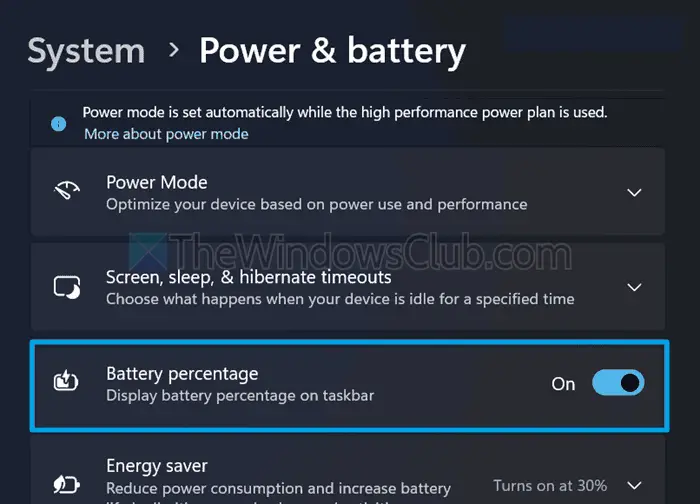 Show Battery Percentage Windows