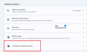 How to view the Configured Windows Update Policies