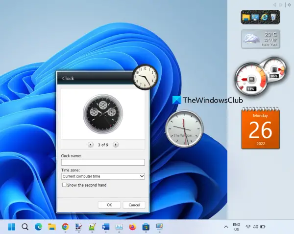 windows 10 desktop clocks