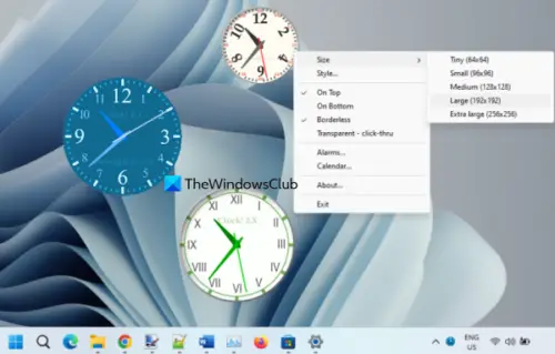windows 10 desktop clock widget