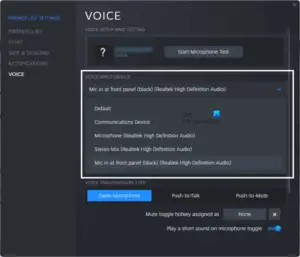 How to configure and test a Microphone in Steam