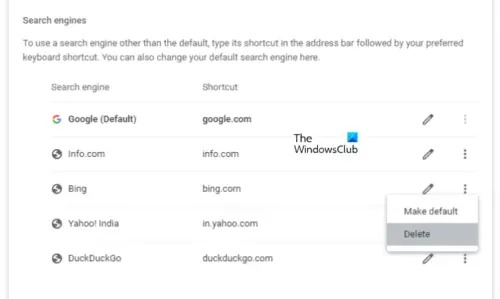 Search engine keeps changing to Yahoo or Bing